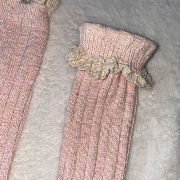 Boot Socks in Gray and Pink knit crochet youth - Picture 4 of 4